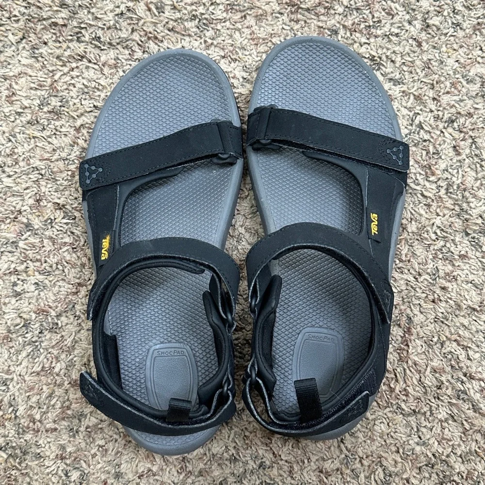 Teva Terra Fi 5‎ Universal Mens Black Grey Sport Hiking Sandals 1110392 Size 9
